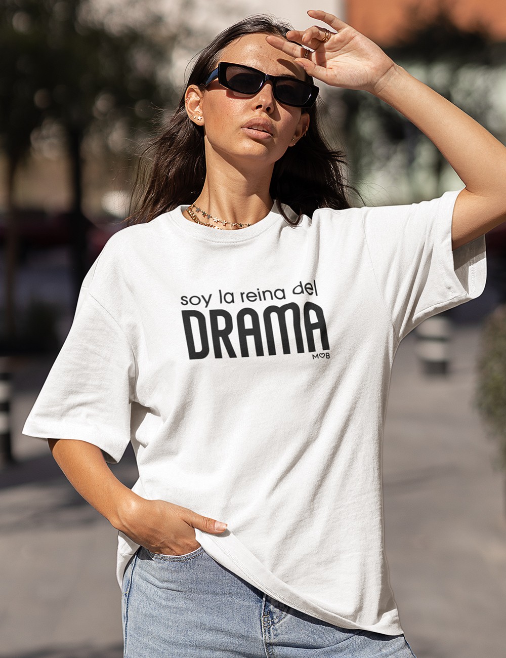 constructor Plisado En particular Camiseta mujer regular - Soy la reina del drama